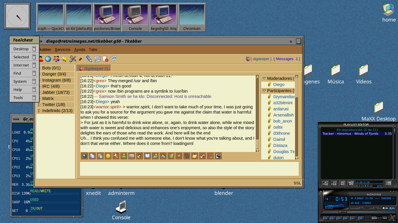 Tkabber, with MaXX desktop